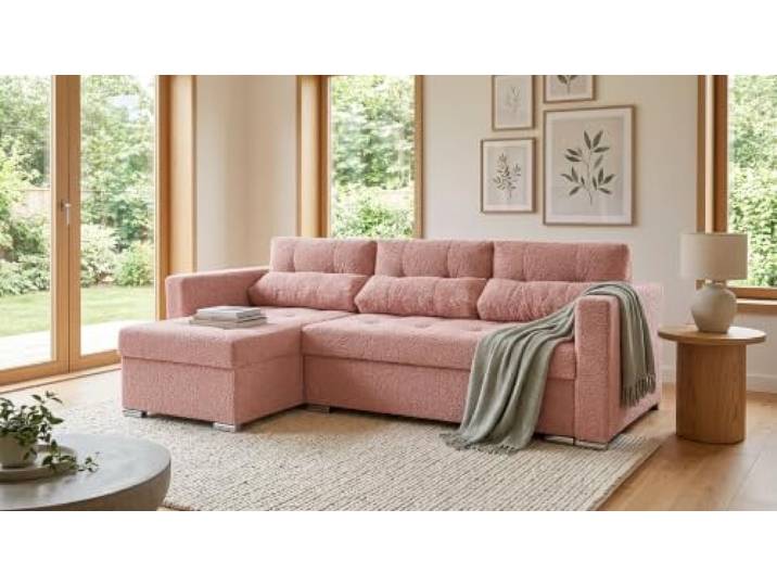 Family Meble Ecksofa Varius Hunter mit Schlaffunktion und 2 Bettkästen, Ecke Links oder rechts montierbar – Variante Hunter 46