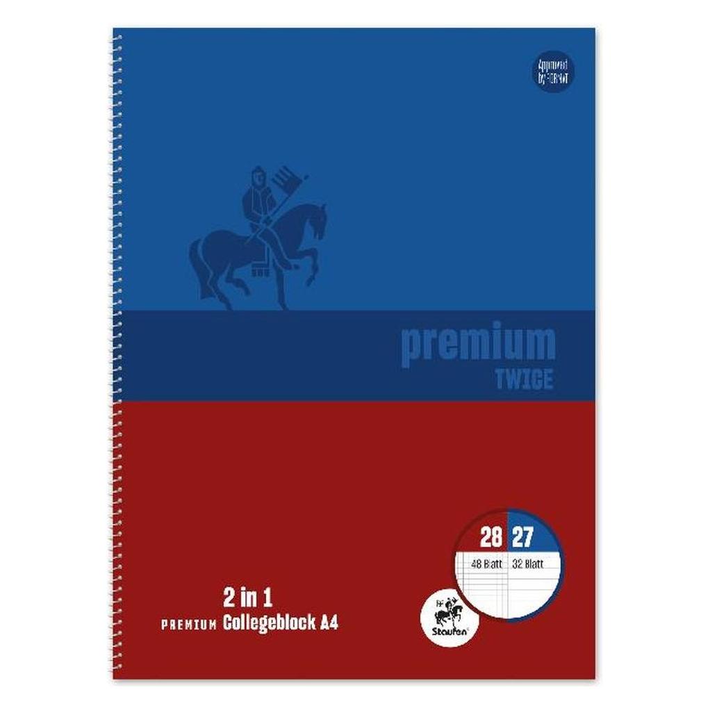 Staufen Collegeblock Premium, Spiralbindung, 90 g/qm, DIN A4, 80 Blatt (A4) (734500600)