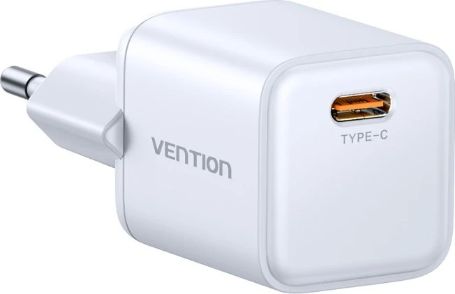 Vention 1-Port USB-C GaN Charger (45 W) EU-Plug White