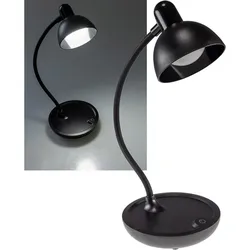 ChiliTec LED Tischleuchte mit Schwanenhals Batterie, dimmbar, warmweiß, Schwarz