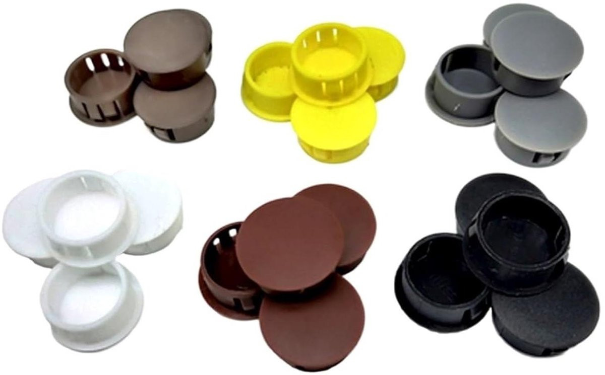 10 stuks Ronde Afdekpluggen van Kunststof voor Meubels - 6mm - Veelkleurig