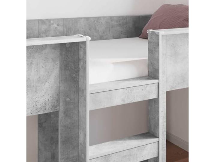 SKTQYQO Etagenbett grau Beton 90 x 190 cm Technisches Holz, 2 überlappende Betten, modernes Design, für Kinderzimmer