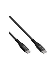 InLine USB 2.0 Kabel USB-C Stecker/Stecker Schnelladekabel 100W textil schwarz Digital/Daten 1 m (35851)