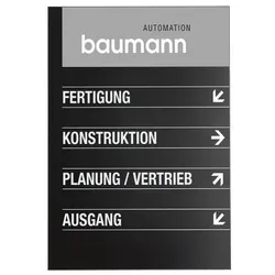 MADRID Black Line Wegweiser zur Direktbeschriftung 125 x 45 cm