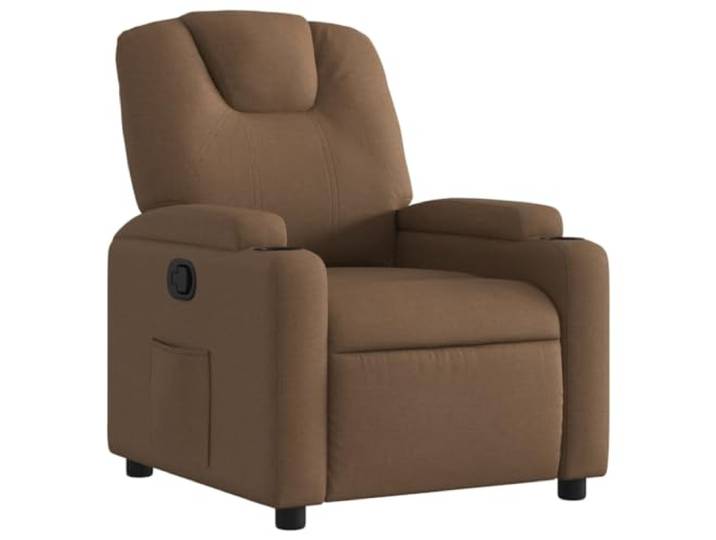 KDVXBCQJH Relaxsessel mit Liegefunktion Becherhalter TV Sessel Braun Stoff Ergonomischer TV Sessel mit Becherhalter und Seitentasche fürs Wohnzimmer. Komfortabler Ruhesessel mit Polyester-Bezug.