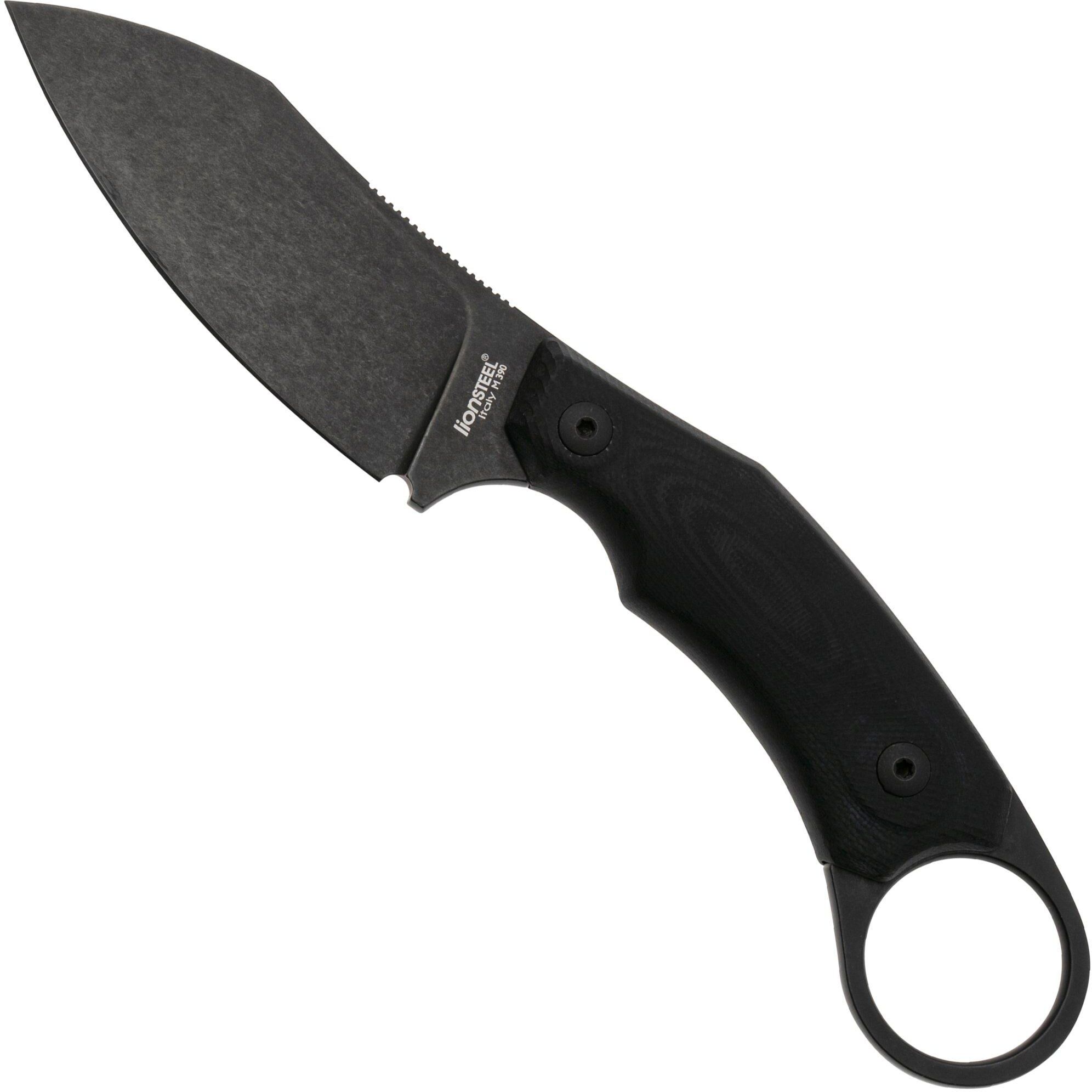 Lionsteel H1B Skinner Black GBK Black G10 coltello fisso, Tommaso Rumici design