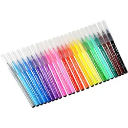 Filzstifte 24er-Set - 24 leuchtende Farben für Ausmalen, Zeichnen, Basteln, Handlettering - Feine Spitze für präzise Konturen & Schriften