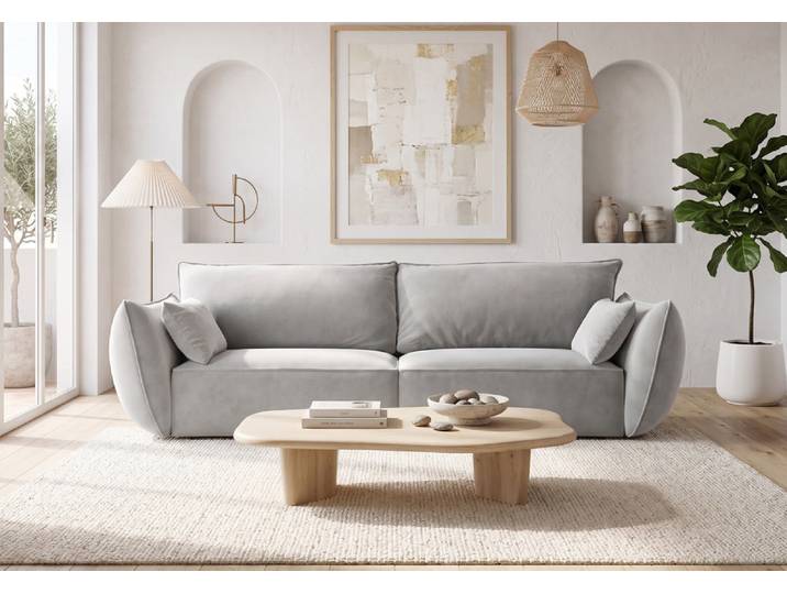 Designer Sofa 3 Sitzer Nuvola in Samt - Olive - Samt - Luxusbetten24