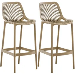 CLP Barhocker 2er Set Garten wetterfest Air, Gartenstühle mit Lehne, Tresenstühle wetterfest UV-beständig aus Kunststoff, bis 160 kg