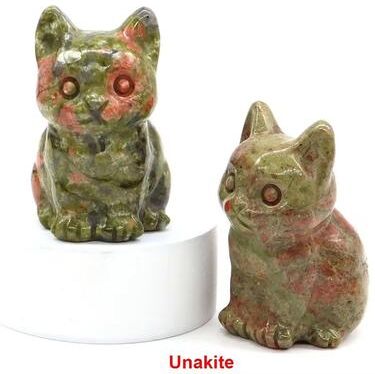 Inspired Finds Natural Amethyst Cat Statue Hand Carved Crystal Figurine For Healing & Meditation Decor unakite