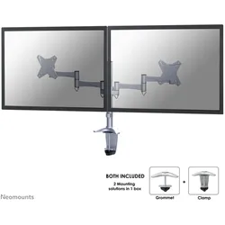 Neomounts FPMA-D1330DSILVER Monitor Tischhalterung (Tisch, 24", 9 kg), Monitor Halterung, Silber