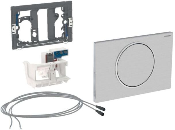 Geberit Sigma10 WC-Steuerung 115863SN5 Edelstahl, Kabel/Netz, 1-Mengen-Spülung, für Stützklappgriff