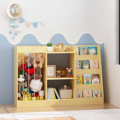 Kodotan sofa 3-in-1 Kids Bookshelf and Toy Storage, 4-Tier Book Shelf for Kids Rooms, Sling Baby Bookcase with Stuffed Animal Storage