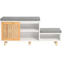 SoBuy Schuhbank mit 1 Tür Holzfarbe 100x35x45cm Klassisch