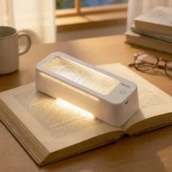 LED Leselupe mit 3-fach Vergrösserung, dimmbar, 3 Lichtfarben 3000-6500K, Akku bis 10h, USB-C, ideal für Senioren & Sehschwäche, beleuchtete Sehhilfe
