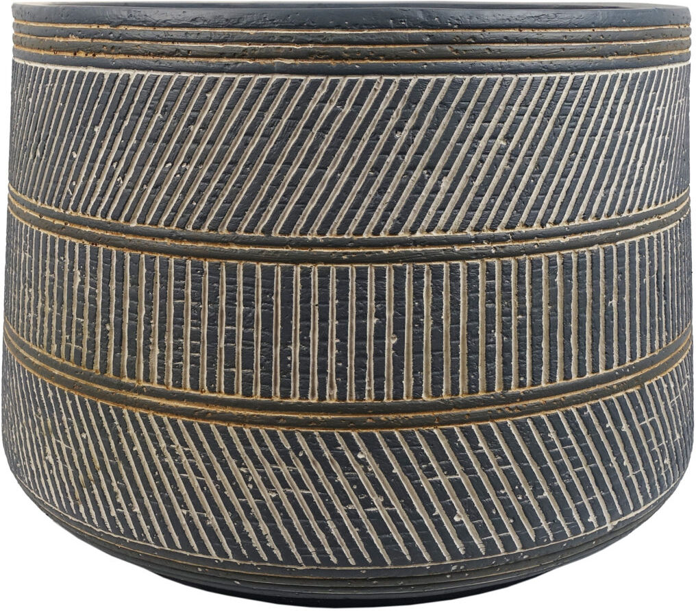 Leaf Handmade Pot Planter Grey 29cm H X 43cm W X 43cm D