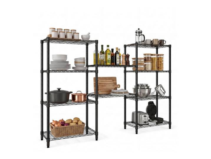 GarveeMore Standregal Metallregale 2er-Set, 5 Ebenen Freistehendes Stah, Höhenverstellbar