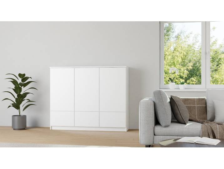 Elegantes Sideboard - Kleiner Schrank MDF Beschichtet MDF Weiß matt