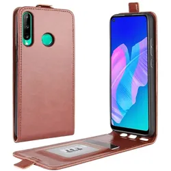 Flip Case Handyhülle für Huawei P40 Lite E Vertikal Schutzhülle Tasche Cover Braun Bumper Smartphone Kartensteckplatz-Kreditkarte-Geldscheine EC-Karte Bank-Karte