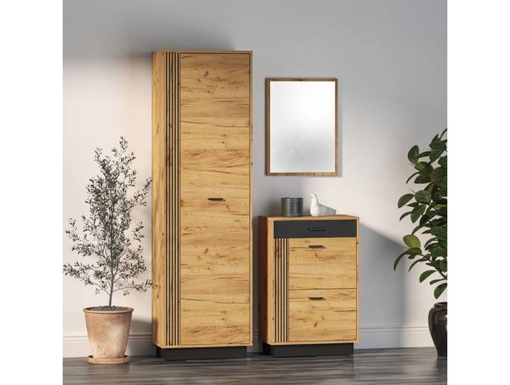 Armoire à une porte - Vasco - 60 cm - Chêne