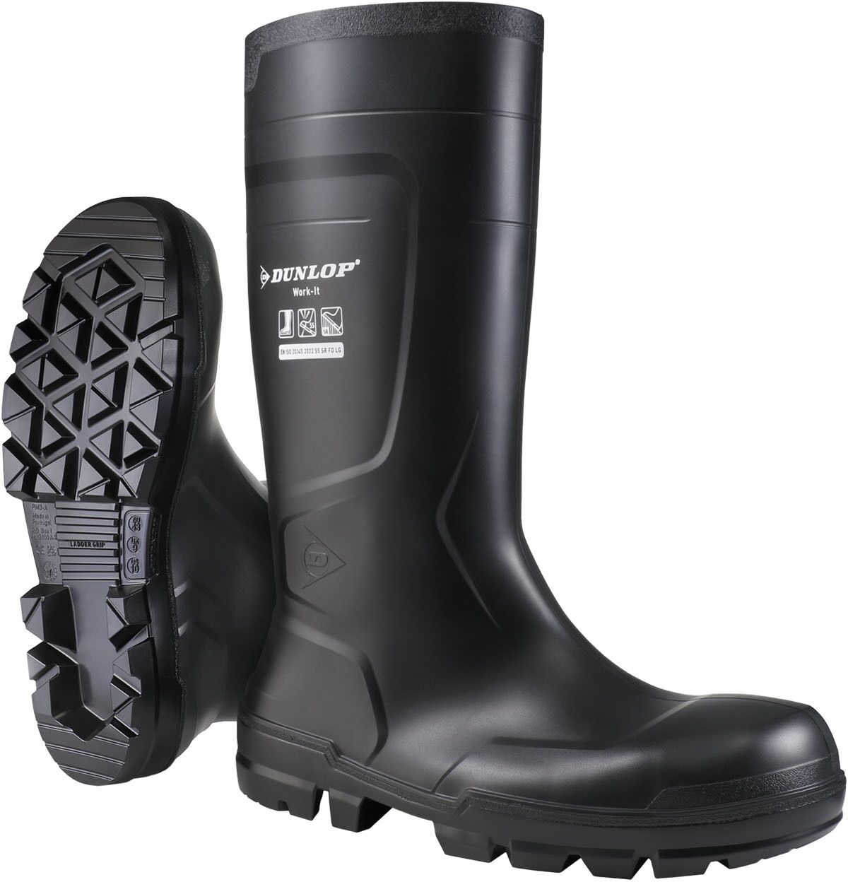 Stiefel DUNLOP "Work-It" Gr. 49, schwarz, 49, Obermaterial: 100% PVC PVC., Schuhe, Stiefel