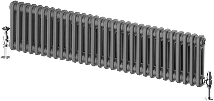 White Stone Horizontal Traditional Colosseum Radiator Grey 300cm H x 1370cm W x 70cm D