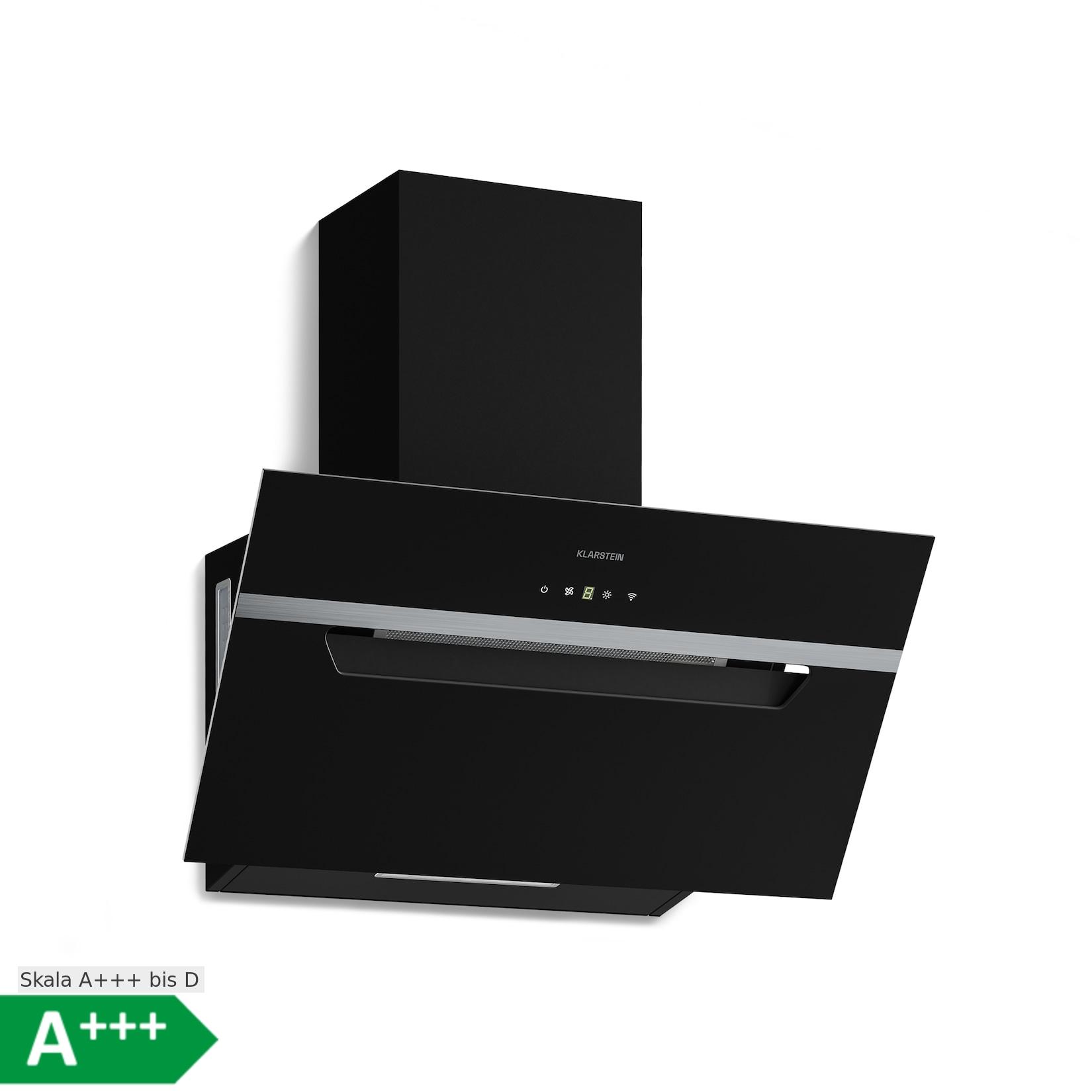 BigBite Kopffreihaube Abluft- und Umluftmodus Sicherheitsglas 417 m³/h 60 cm Schwarz