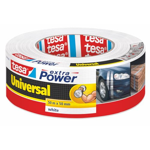 tesa extra Power Universal Ducttape - Wit - Breedte: 50 mm, Lengte: 50 m