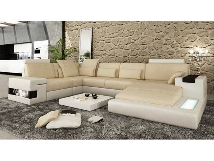Xlmoebel Wohnlandschaft Ledersofa U-Form mit modernem Design und hochwertigem Material, Wohnlandschaft, Hergestellt in Europa