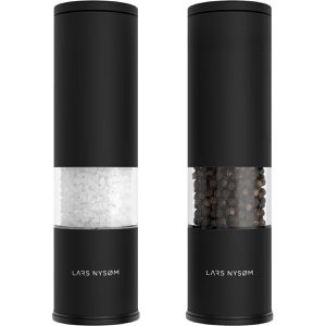 LARS-NYSØM Gewürzmühle Lagom Carbon Black, Höhe 18,7 cm, Edelstahl/Kunststoff, Keramikmahlwerk, Salz- und Pfeffermühle, 2 Stück