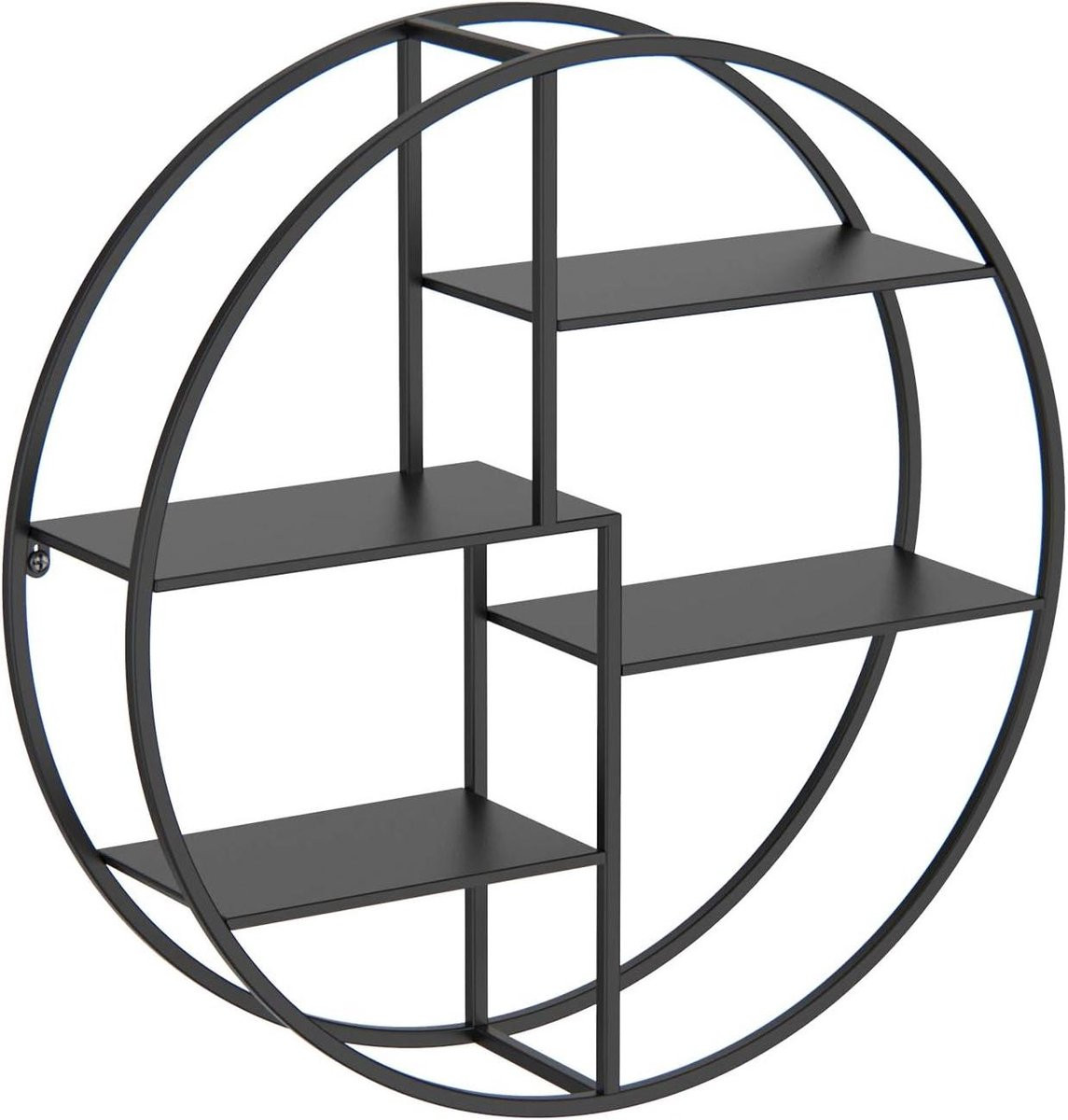 Wandrek Rond Zwart Metaal - Decoratief Wandrek in Industriële Stijl - 60 x 60 cm