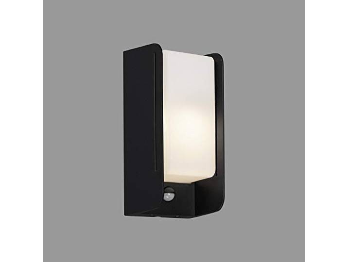 Briloner Leuchten - LED Außenleuchte, Außenlampe, Außenwandlampe inkl. Bewegungsmelder, Dämmerungssensor, IP44, 1x E27, max. 12 Watt, Weiß/Schwarz, 255x120x100mm (LxBxH), 3017-015