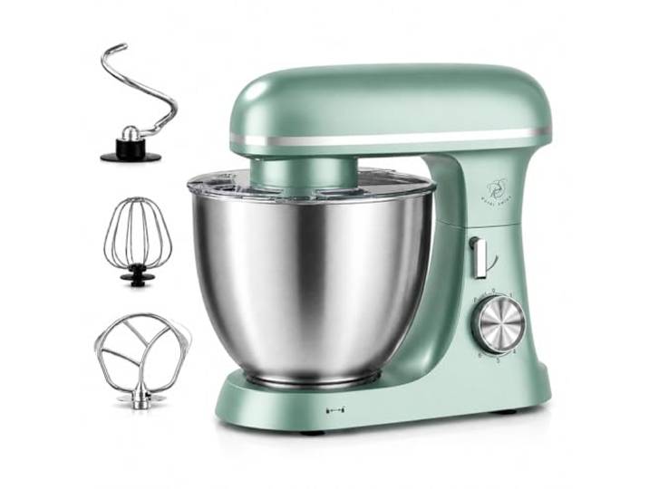 Royal Swiss Robot Pâtissier Professionnel- 2000W 8\,5L Vert Menthe – Robot Cuisine Professionnel Planétaire – Pétrin Électrique Grande Capacité avec Bol Inox 304 – 6 Vitesses – Crochet\, Fouet & Batteur