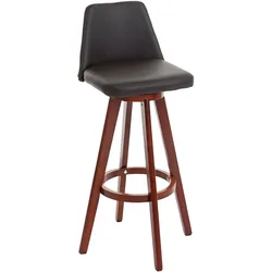 Barhocker MCW-C43, Barstuhl Tresenhocker, Holz Kunstleder drehbar ~ braun