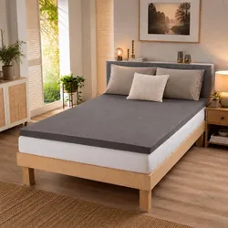 BettwarenShop Topper Spannbettlaken Ultra Stretch 200x200 cm | espresso - grau