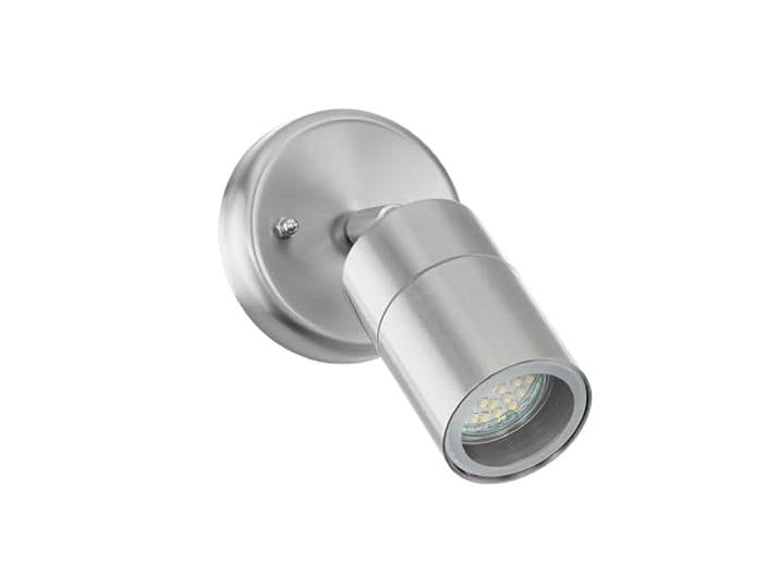 EGLO Applique murale extérieure LED Robledo\, éclairage d’extérieur en acier inox et verre\, spot en aspect argenté\, douille GU10\, IP44