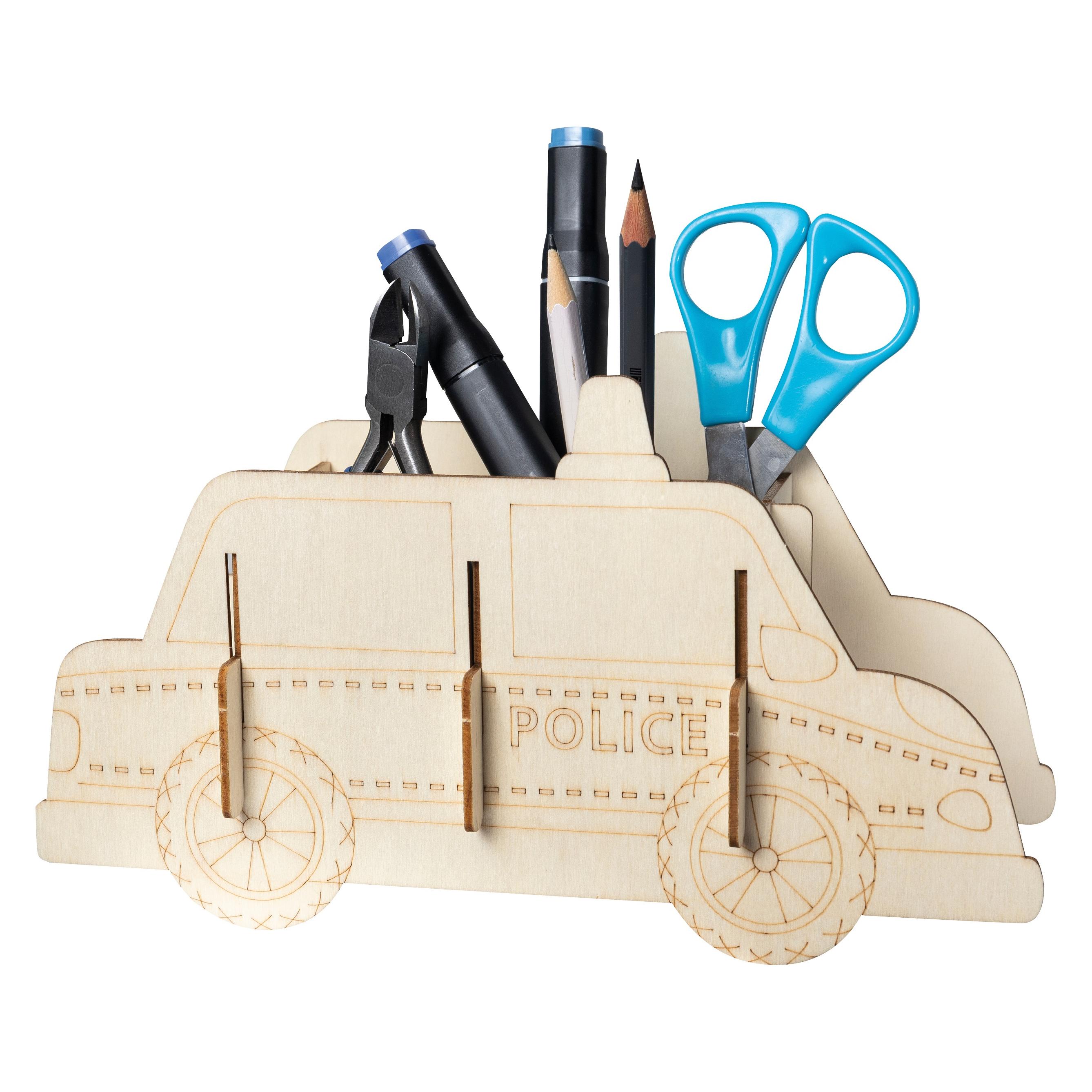 Pebaro Holzbausatz Laser cut Stiftehalter Polizeiauto (4006094477403-4006094477403)