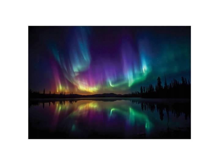 FOTOTAPETE Nordlicht Natur Bunt 400x280 cm