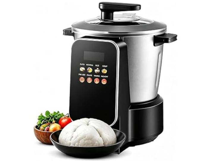 Automatischer Schluckaufbereiter, Automatischer Schluckaufbereiter Für Fufu Multifunktionale Küchenmaschine Aus Edelstahl Mit Timer – Für Fufu, Nshima, Amala, Reis Und Suppe