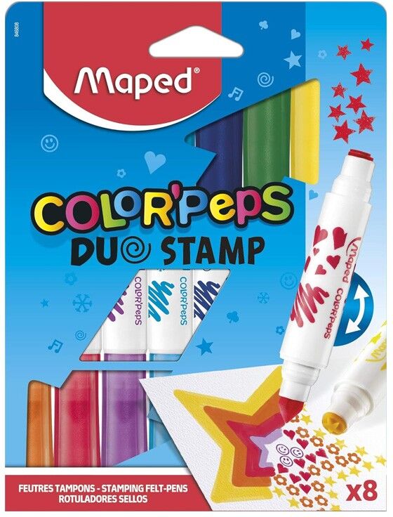 Pack 8 feutres Duo Stamp Color'Peps - Maped