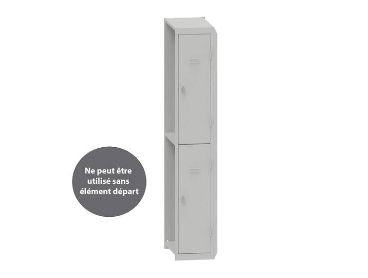 Vestiaire Budget 2 casiers- Suivant L.30cm - Gris