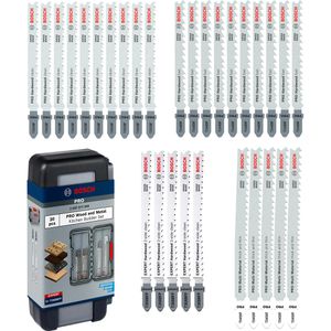 Bosch Stichsägeblätter PRO Wood & Metal Küchenbauer Set, für Holz und Metall, mit Box, 30-teilig