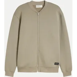 Relaxed-Fit Scuba Sweatjacke Beige XXL