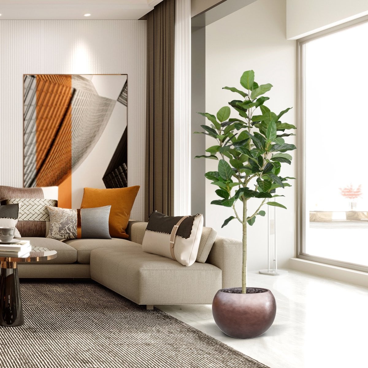 Ficus Audrey Kunstboom op stam, 205 cm