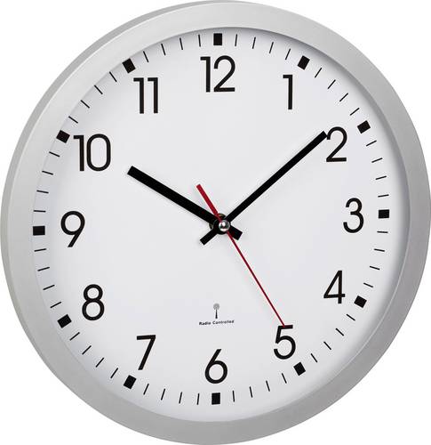 TFA Dostmann 60.3522.02 Funk Wanduhr 30cm x 43mm Silber