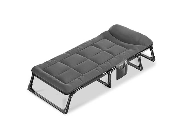 EBzvblxm Klappbares Gästebett aus Stahl mit Matratze Mehrfarbig, 180 x 60/66 x 30 cm, for Schlafen von Gästen, beim Camping und im Büro(180x60x30cm)