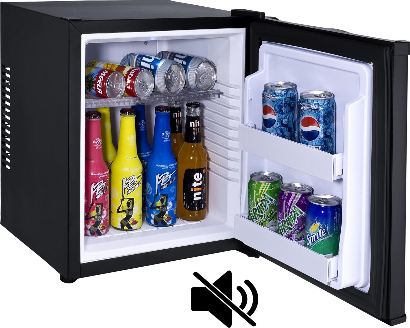 Guzzanti GZ 28 Mini-koelkast, Vrijstaand, Zwart, 28 liter