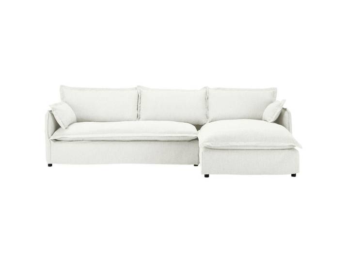 Livetastic Ecksofa, Weiß, Metall, 3-Sitzer, Füllung: Schaumstoff, Polyester, Ottomane rechts, L-Form, 295x165 cm, Rücken echt, Wohnzimmer, Sofas & Couches, Wohnlandschaften, Ecksofas