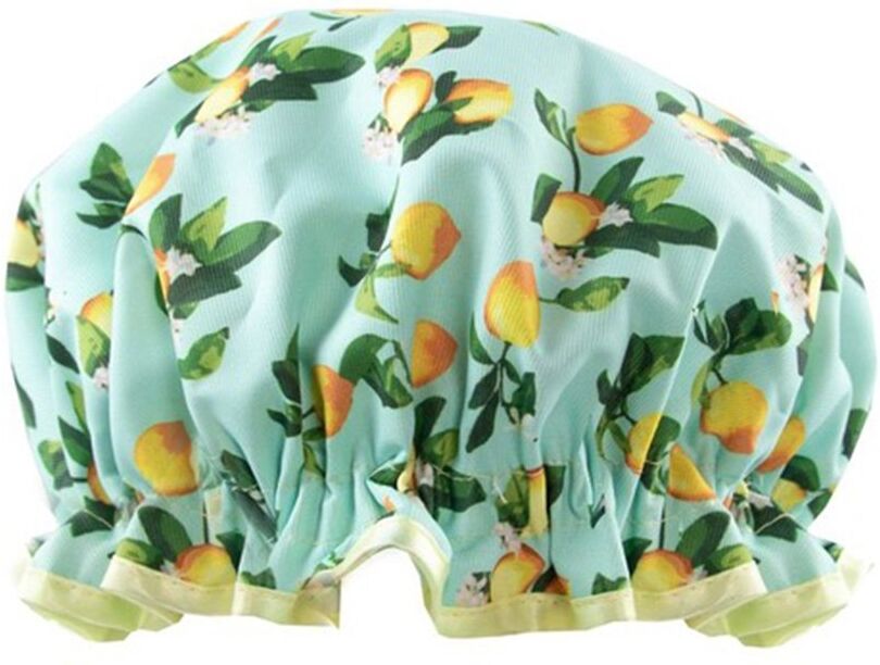 THE VINTAGE COSMETIC Lemon Print Shower Cap