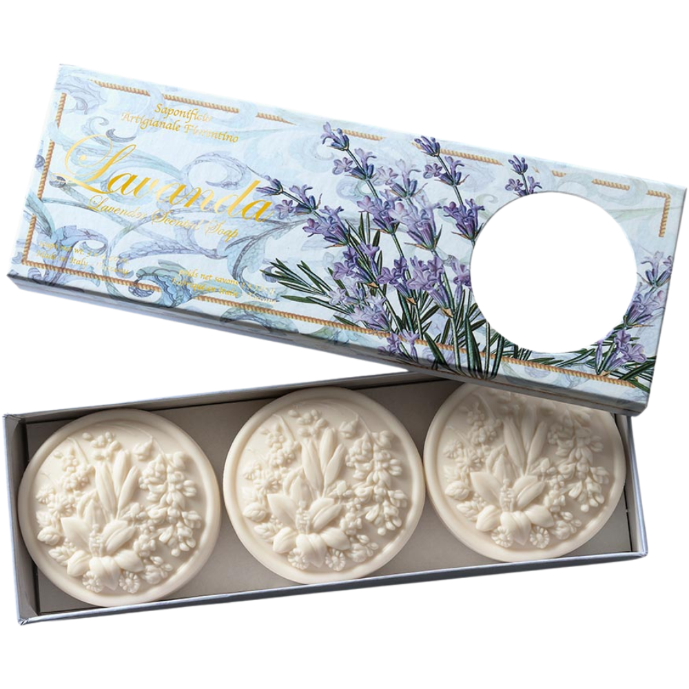Saponificio Artigianale Fiorentino Jabón hidratante de lavanda con forma esculpida